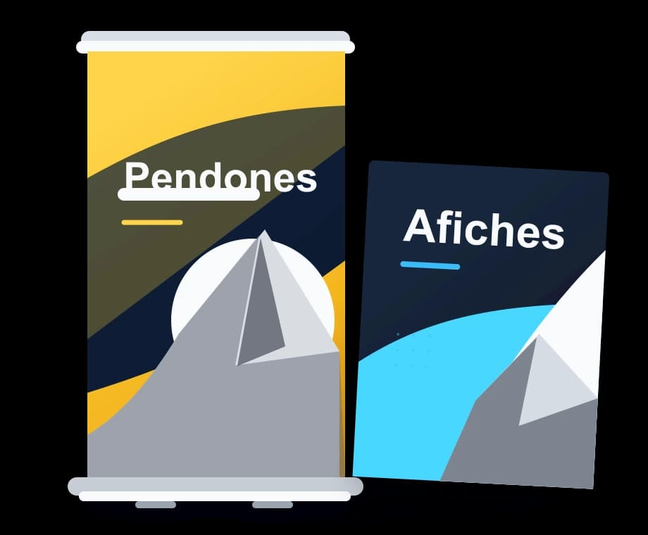 Pendones y afiches impresos